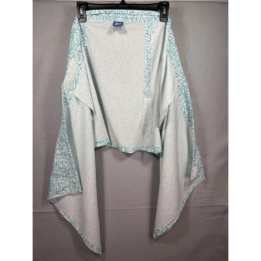 RipSkirt Hawaii Length 2 Wrap Skirt XXL Teal White Tropical Palm Leaf Print